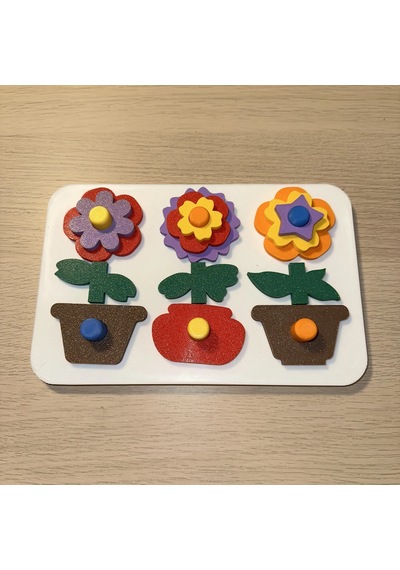 3d Baskı Saksıda Çiçek Puzzle Tahtası - Katmanlı Çiçek İnşa Etme Ve Renk Eşleştirme Seti, Montessori Oyuncak