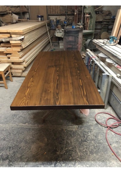 Düz Kenar Doğal Kütük Masa Tablası 150x80.cm Çok Renkli