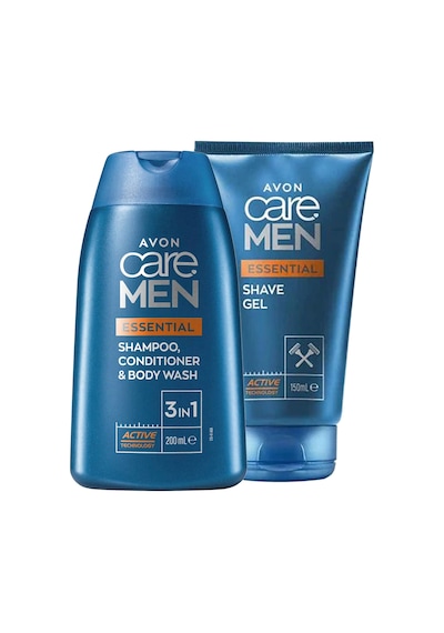 Avon Care Men Essential Tıraş Jeli ve 3’ü 1 arada Şampuan Bakım Kremi ve Duş Jeli Paketi