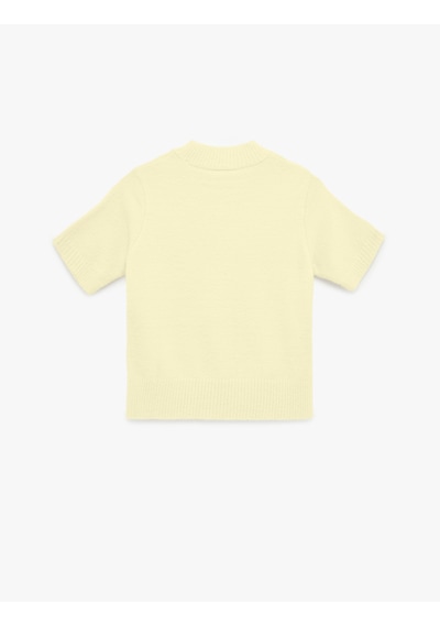 Koton Regular Fit Kısa Kollu Dik Yaka Triko Kazak Sarı 6sak90081ht Sarı