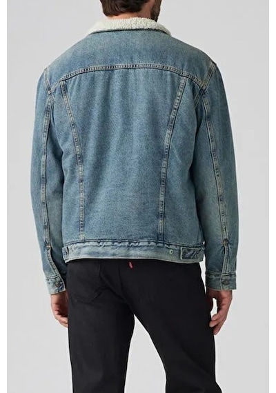 Levi's Rahat Kalıp Sherpa Trucker Kürklü Kot Ceket Mavi