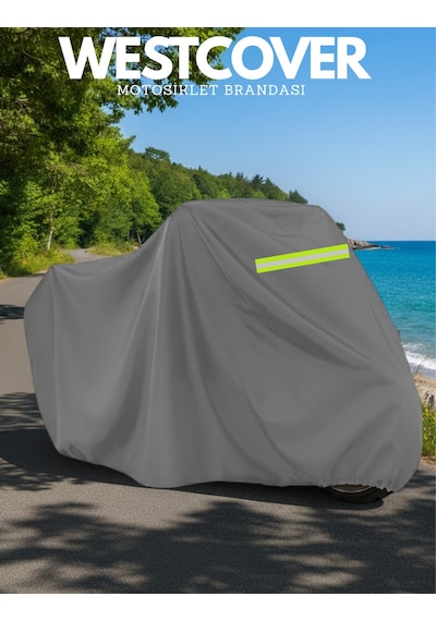 Falcon Kmt 50 Magic Reflektörlü Gri Branda,motosiklet Brandası,motor Branda Motor Örtüsü Güvenlik Kilidi Ve Bağlantı Tokalı