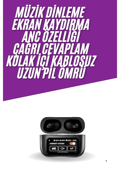 Kablosuz Bluetooth Kulaklık Pro Yeni Nesil Dokunmatik Kontrol -