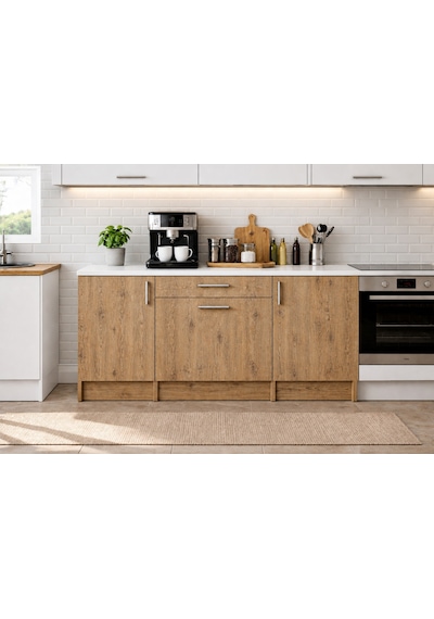 Kali Alt Modül-çok Amaçlı Dolap -140 Cm -3 Kapaklı-1 Çekmeceli-laminat Beyaz Tezgah Dahil Atlantik Çam Kali Alt Modül-çok Amaçlı Dolap -140 Cm -3 Kapaklı-1 Çekmeceli-laminat Beyaz Tezgah Dahil Atlantik Çam