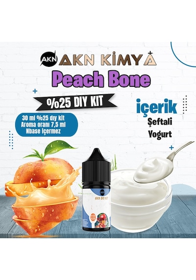 Peach Bone Yoğun Dıy Kit Şeftali Yogurt Gıda Aroması %25 Oranda Aroma İçerir Hazır Değildir 30 Ml