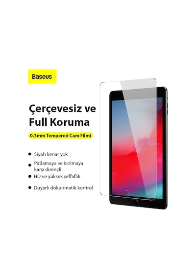 Baseus 0.3Mm Apple Uyumlu iPad  Mini 4 - 5 7.9İnç 2019 Tempered Cam Ekran Ko