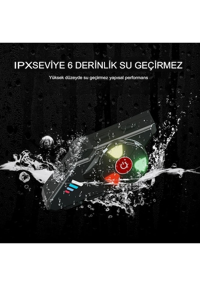 Tek Bağlantı Bluetooth 5.3 Motosiklet Kask Kulaklık Rgb Işık 1.000 Mah Su Geçirmez Ses Asistan