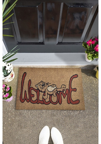 Welcome Cat 45X70 Cm Iç Ve Dış Kapı Önü Paspası