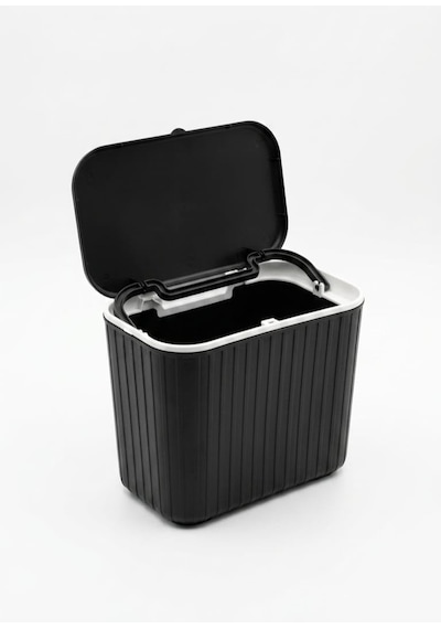 Tezgah Üstü Kapaklı Mutfak Çöp Kovası 15 Litre - 30x25x16 Cm Dolap Kapak Tipi Askılı Çöp Kutusu, Plastik Kompo Diğer