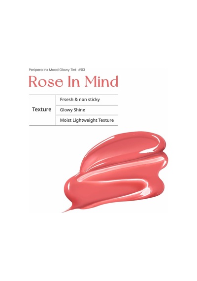 Kalıcı, Pigmentli, Parlak Bitişli Tint Ink Mood Glowy Tint 03 Rose İn Mind
