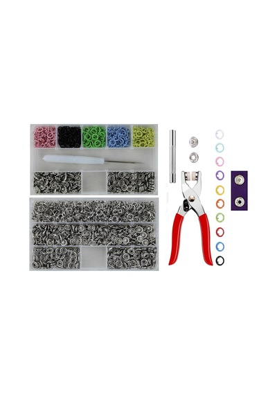 9.5 Mm 350 Set Metal Renkli Çıt Çıt Takma Çakım Komple Seti