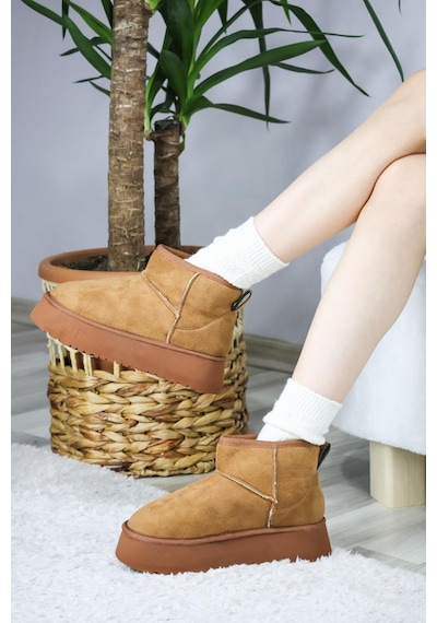 Asmi Shoes Kadın Pavro Süet İçi Kürklü Kalın Taban 4.5 Cm Mini Kısa Bot Kahverengi Kahverengi Asmi Shoes Kadın Pavro Süet İçi Kürklü Kalın Taban 4.5 Cm Mini Kısa Bot Kahverengi Kahverengi