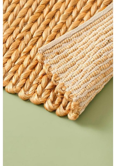 Digithome Jüt Hasır Dikdörtgen Oturma Odası Yatak Odası Natural Halı 120x80 Cm Kahverengi