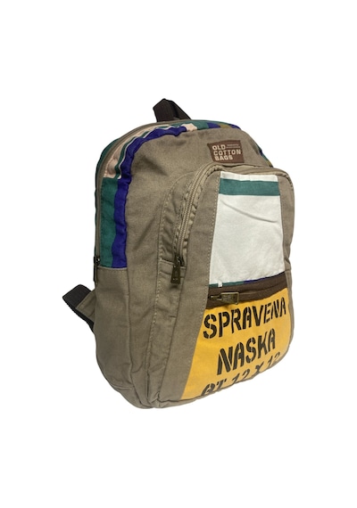 Old Cotton Cargo Kaliteli Renkli Vintage Salaş Disayn Günlük Sırt Gezi Okul Seyahat Çantası 28 Cm X 37 Cm Gri