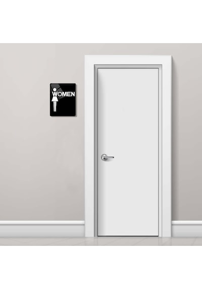 Decorıta Cam Wc Yönlendirme Levhası 2'Li Siyah Women - Men