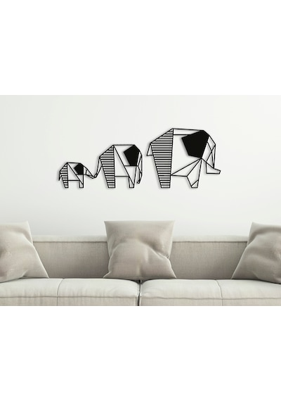 Fil Ailesi Elephant Family 3d Duvar Dekoru - Şık Ve Minimalist Tasarım 12cm-15cm-20cm 3'lü