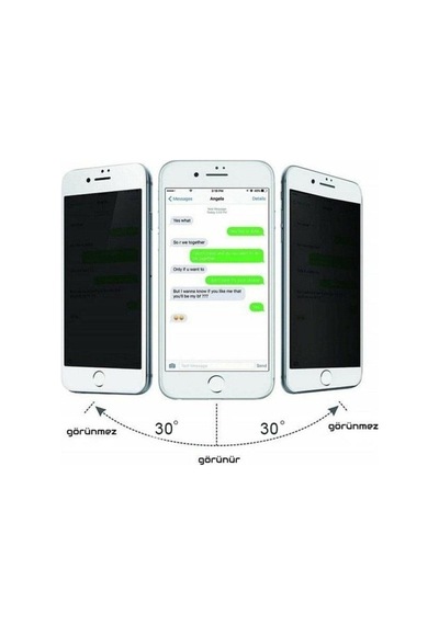 Apple İphone 6s Mat Hayalet Ekran Gizli Privacy Tam Kaplayan Kırılmaz Cam Seramik Ekran Koruyucu Beyaz