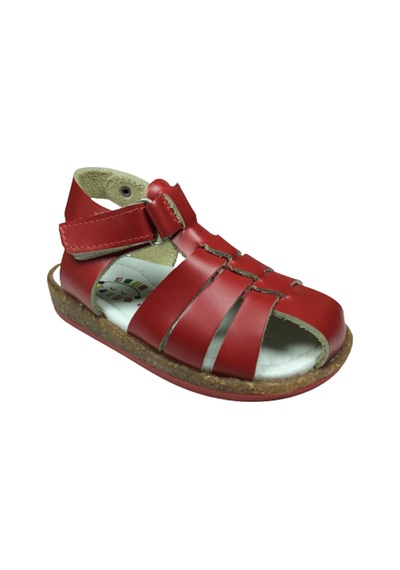Ortopedikal 1001 Bebe Unisex Çocuk Sandalet Cırtlı Deri Kırmızı