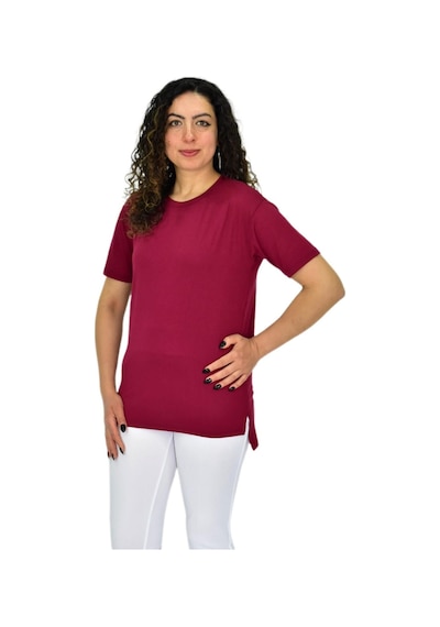 Kadın Yarım Kol Sıfıryaka Likralı Tişört Bgl-st04652 Bordo