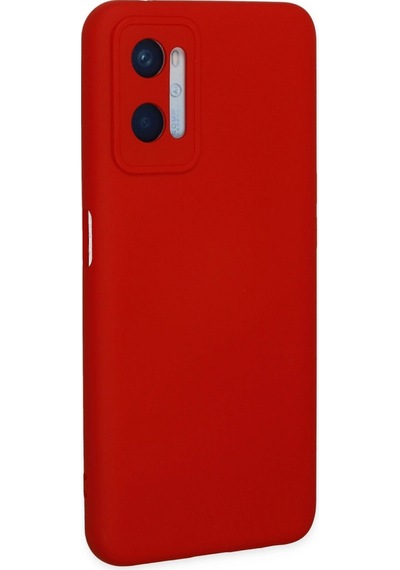 Oppo A96 Kılıf Nano İçi Kadife Silikon - Kırmızı Renkli
