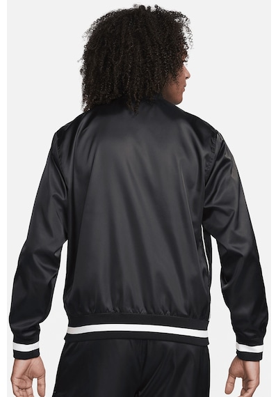 Nike Dna Crew Woven Loose Fit Basketball Jacket Erkek Bol Kesim Cıt Cıt Kapamalı Spor Ceket Siyah Siyah