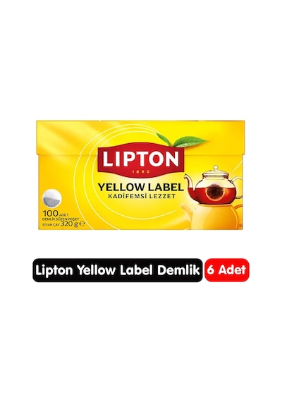 Lipton Yellow Label Demlik Poşet Çay 100 Adet 6 Paket