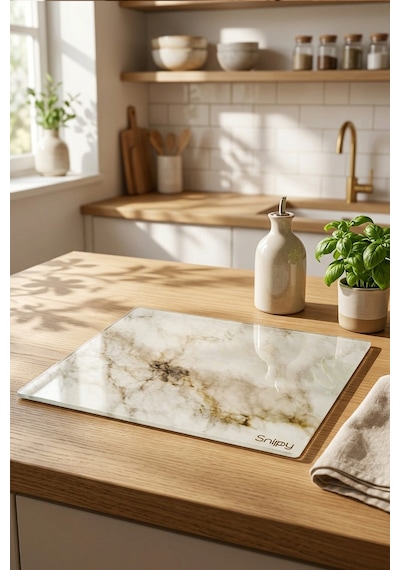Snippy Marble - Cam Kesme Tahtası Cam Kesim Panosu Dekoratf Cam Kesim Tablası 29 X 34 Cm Çok Renkli