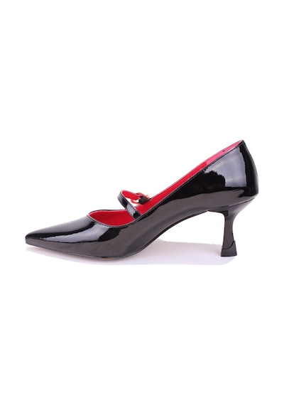 Dagoster Dza07-389100 Siyah Rugan Stiletto Topuklu Kadın Ayakkabı 001