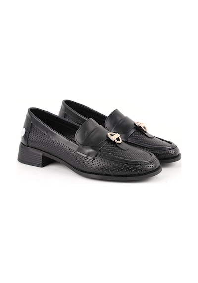 Mamma Mia Kadın Günlük Ayakkabı Hakiki Deri Lazer Kesim Delikli Metal Tokalı Kısa Blok Topuklu Klasik Loafer 26y-935 Siyah Mamma Mia Kadın Günlük Ayakkabı Hakiki Deri Lazer Kesim Delikli Metal Tokalı Kısa Blok Topuklu Klasik Loafer 26y-935 Siyah