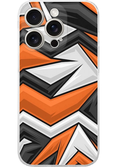 Apple Uyumlu iPhone 15 Pro Max Kamera Korumalı Grafiti Tasarımlı Şeffaf Kılıf