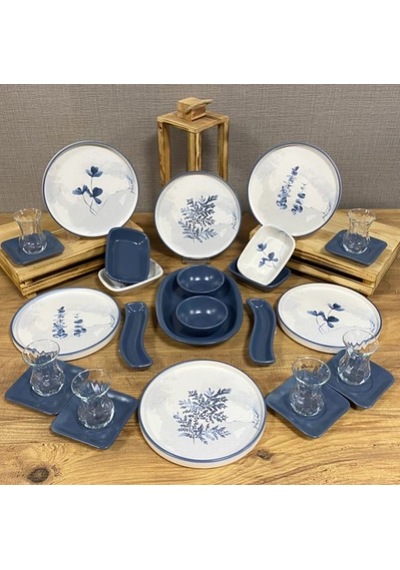 Takım Kahvaltı Blue Magic 6 Kişilik 27 Parça