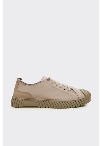 Derinet Lastik Bağcıklı Erkek Sneaker Bej Bej