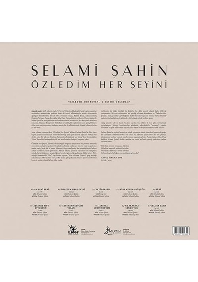 Selami Şahin Özledim Her Şeyini Plak Lp - My Yonca
