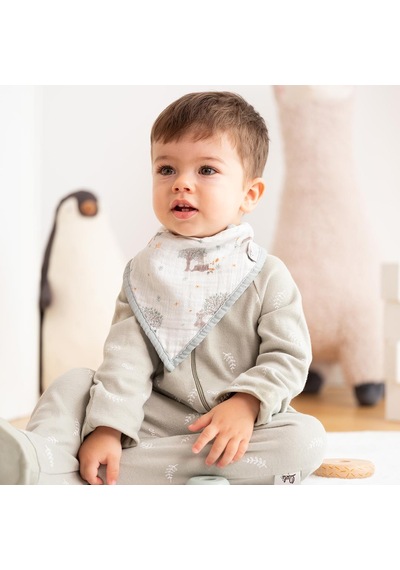Owli 2 Kat Müslin Havlu Bandana Önlük 2'li Set Forest Çok Renkli