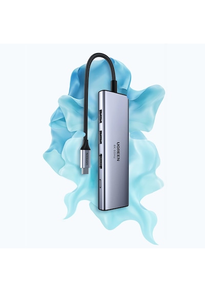 Ugreen 60384 Type-C to 4K 60 Hz HDMI SD TF Karf Okuyucu 3 Portlu USB Hub Çoklayıcı Adaptör