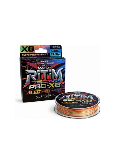 İp Örgü Misina - 8 Kat - Anchor Ritim X8 - 150mt - Ebruli - 0.25mm