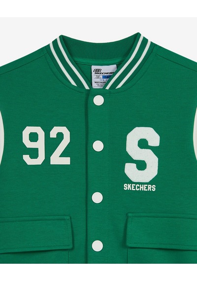 Skechers Comfort Knıt College Bomber Jacket Büyük Erkek Çocuk Haki Mont Sk2620136-1027