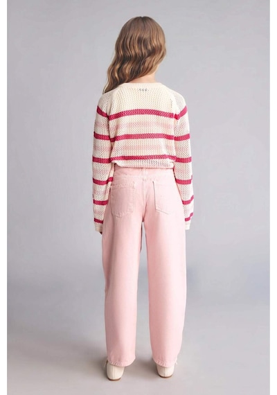 Defacto Barrel Fıt Esnek Bantlı Paça Gabardin Açık Pembe Pantolon Kız Çocuk H9011a826aupn693 Pembe-pn693