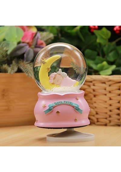 Baby Dream Bebek Cam Kurmalı Müzikli Kar Küresi