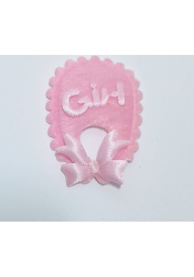 Bebek Yaka Pembe Süsleme Kumaş Sticker 100 Adet Pembe
