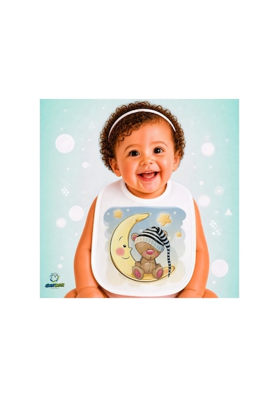 Oyuncak Ayıcıklı Keten Bebek Mama Önlüğü Yumuşak - Emici - Yıkanabilir - Özel Tasarım P142 Çok Renkli