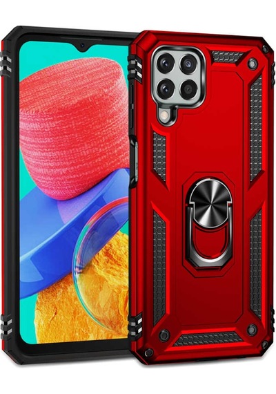 Galaxy M33 Kılıf Zore Vega Yüzüklü Standlı Zırh Kılıf