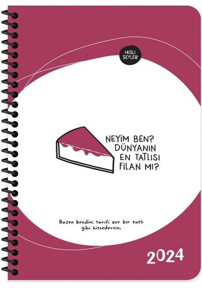 Hisli Şeyler 13 Cm X 19,5 Cm 72 Yaprak 2024 Haftalık Ajanda - Dünyanın En Tatlısı Karışık