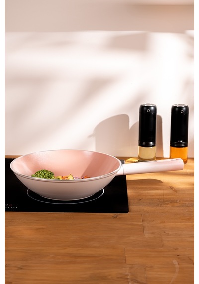 Emsan Swiss Crystal Wok Tava 28 CM Pembe