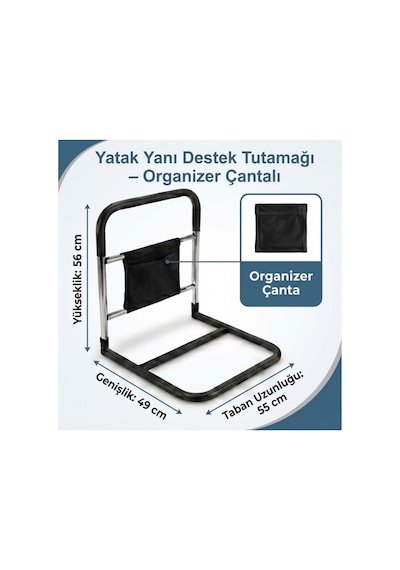 Yatak Yanı Destek Bariyeri - Yaşlı Ve Hastalar İçin Tutunma, Kalkma, Doğrulma Aparatı