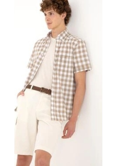 Us Polo Assn. U.s.polo Erkek Vizon Kısa Kollu Gömlek Vr052vizon