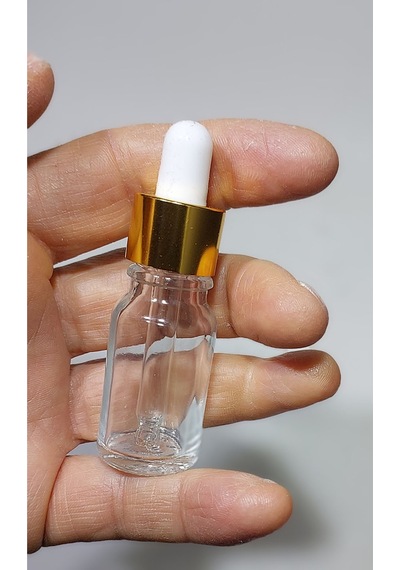 10 Cc Cam Damlalıklı Şeffaf Şişe 10 Cc 10ml X 10 Adet / Ecza Şişesi / Dropper Şişe Gold Renk Şeffaf