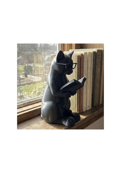Kedi Temalı Dekoratif Biblo, Kütüphane Aksesuarı