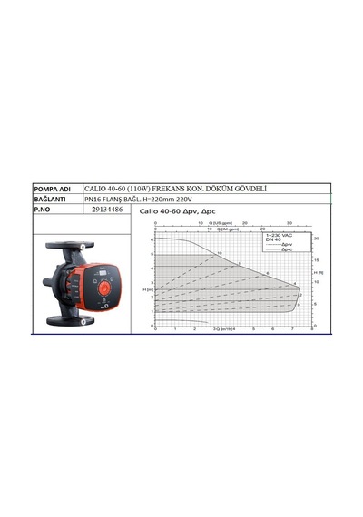 Ksb Calio 40-60 110w Frekans Kon. Döküm Gövdeli Sirkülasyon Pompası - Dn40 Flanş Bağlantılı