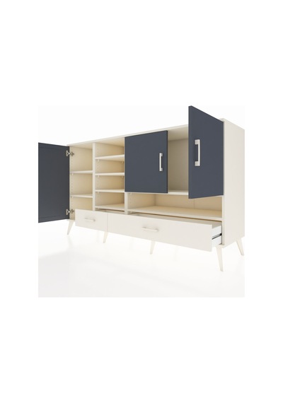 Kronos Konsol 8 Raflı 2 Çekmeceli 3 Kapaklı 176x59x99 Aytaşı-antr Aytaşı-antrasit/aytaşı